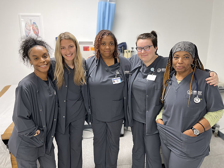 Students in Medical Assisting lab